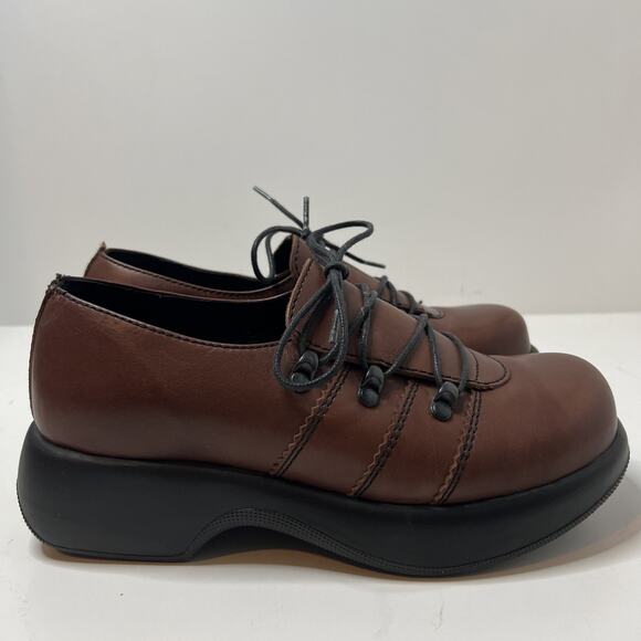 Dansko Janika Brown Lace Up Oxford Clogs Women’s Size 37 EU/US 6.5 - Picture 2 of 10